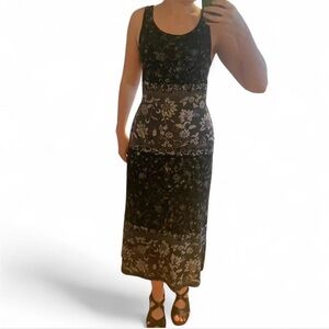 Sleeveless Black Floral Maxi Dress